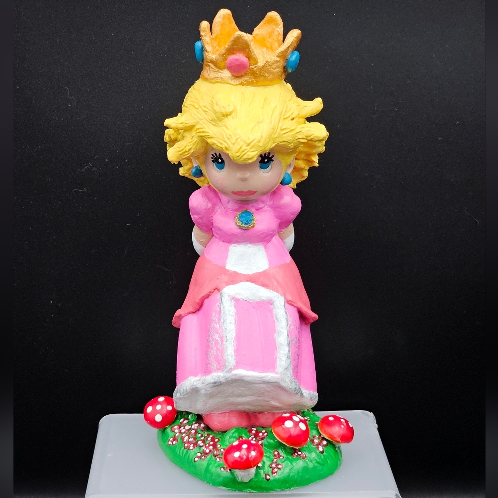 Princess Peach Inspired Altered Precious Moments - OOAK